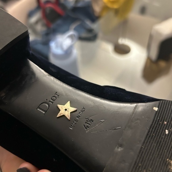 Dior Baby D Deep Blue Velvet Mary Jane Ballerina Pump Size 41.5 - Picture 12 of 16